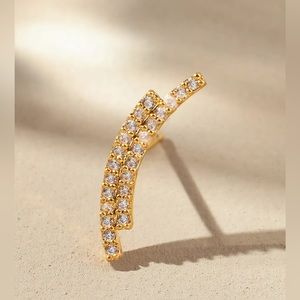 NWT SINGLE Anthropologie Crescent Pave Earring
